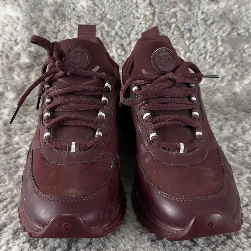 Michael Kors Size 8M FT22G Theo Sport Trainer Sneakers Lace Burgundy‎ Walking